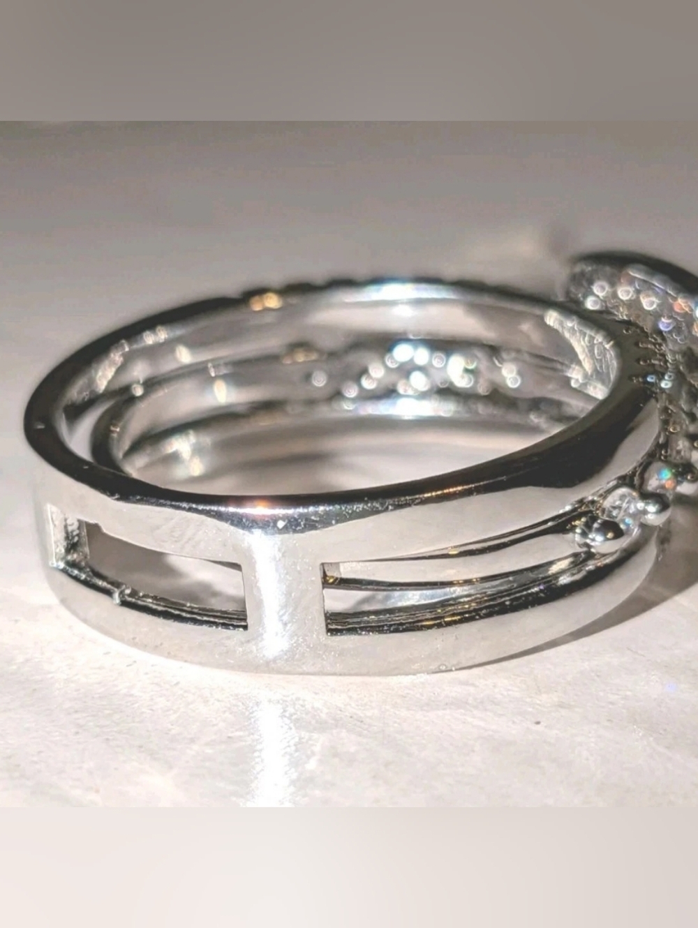925 Silver 4ct Lab-Created Princess Cut Diamond Wedding Ring Set For Women Sz 8 - Picture 11 of 17